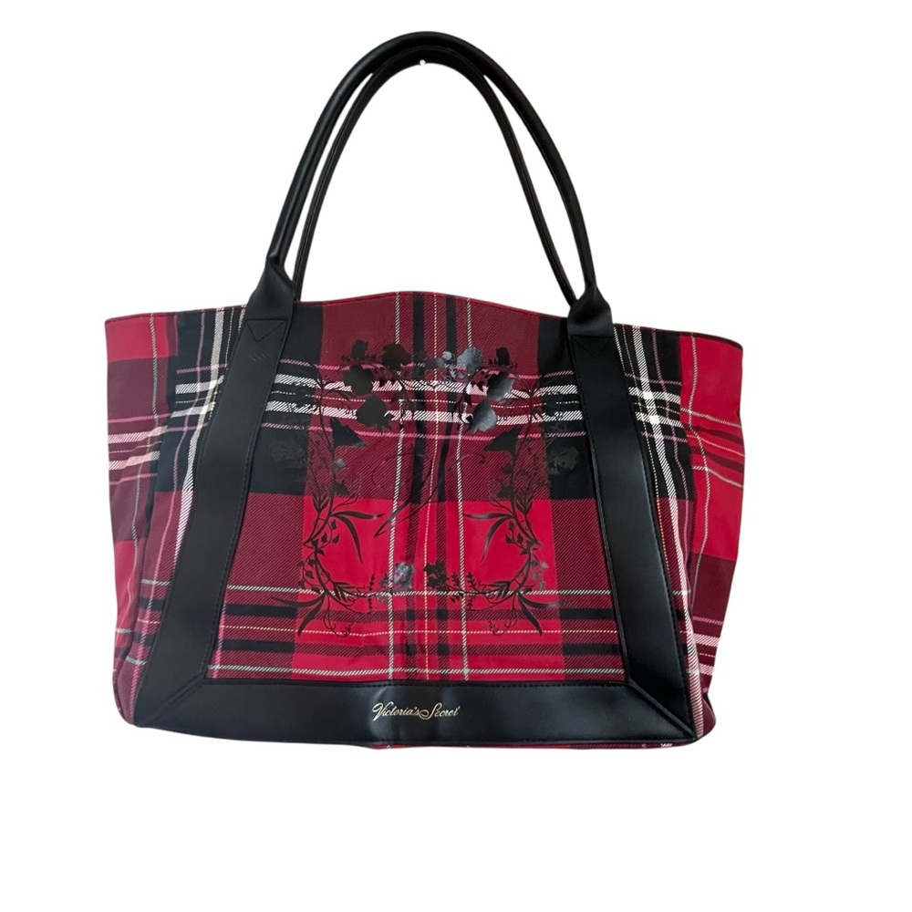 Victoria’s Secret Red Buffalo Plaid Tote Bag